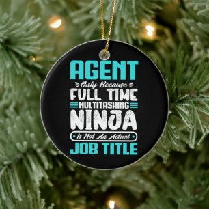 Agent Job Title Profession Funny Agent Skills  Ceramic Ornament