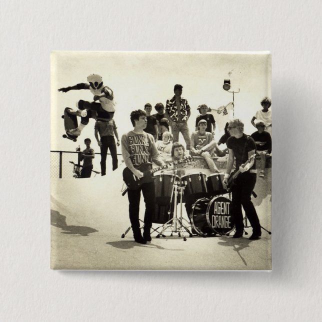 Agent Orange "SkateVisions" Skate Punk Button (Front)