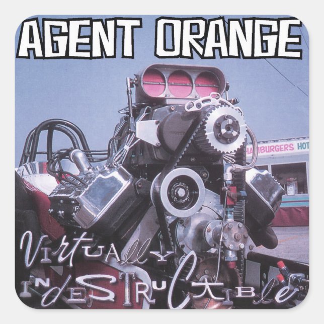 Agent Orange "Virtually Indestructible" Stickers (Front)