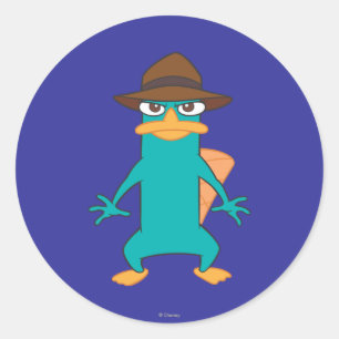 Agent P Pose Classic Round Sticker