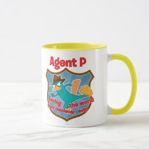 Agent P Saving the world from maniacal evil Badge Mug