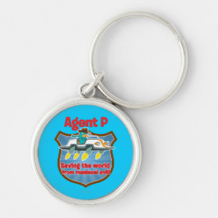 Agent P Saving the world from maniacal evil Car Keychain