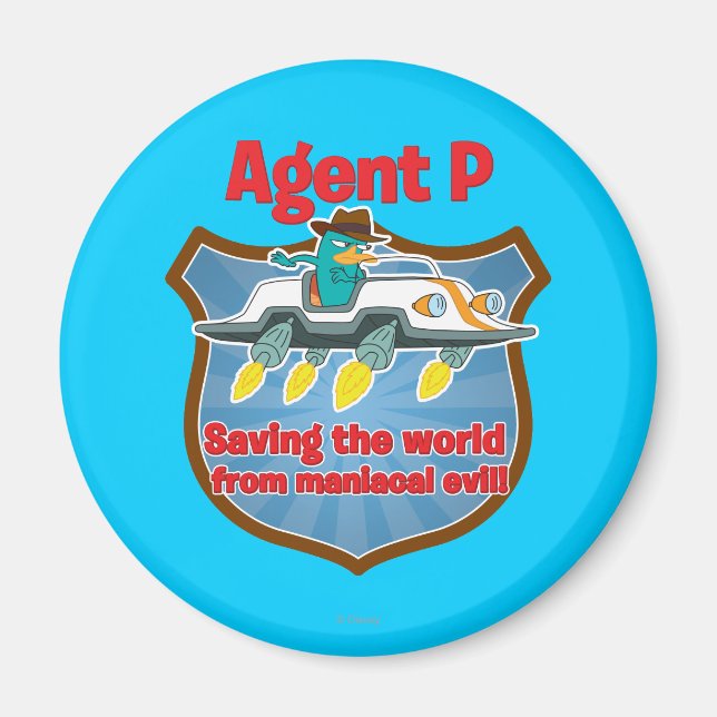 Agent P Saving the world from maniacal evil Car Magnet (Front)