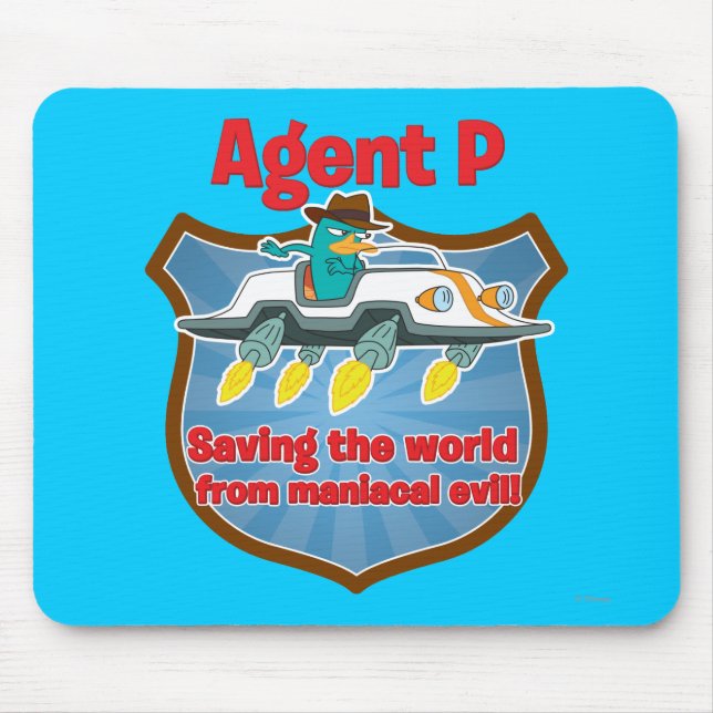 Agent P Saving the world from maniacal evil Car Mouse Pad (Front)