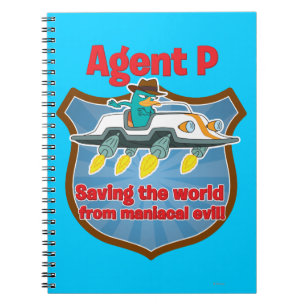 Agent P Saving the world from maniacal evil Car Notebook