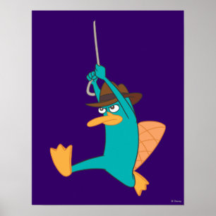 Agent P Swinging from Rope Poster