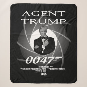 Agent President Donald Trump Inauguration Day 47 Sherpa Blanket