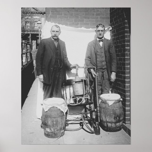 Agents Displaying Whiskey Still, 1920. Vintage Poster (Front)
