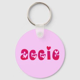 Aggie in Hearts Keychain