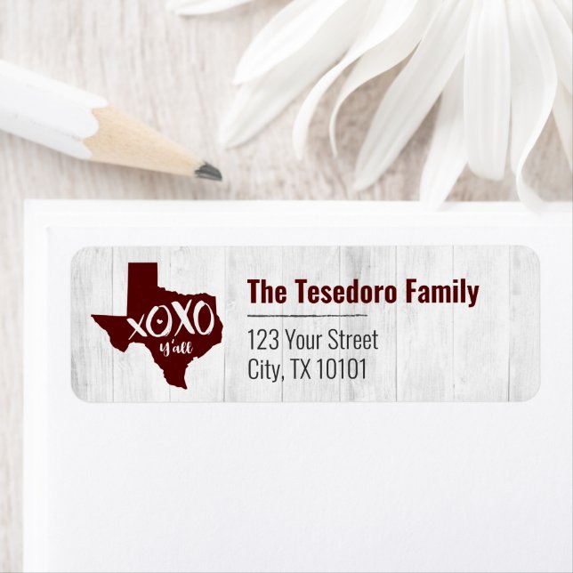 Aggies Maroon XOXO, Y'all - Forme d'état du Texas (En situation)