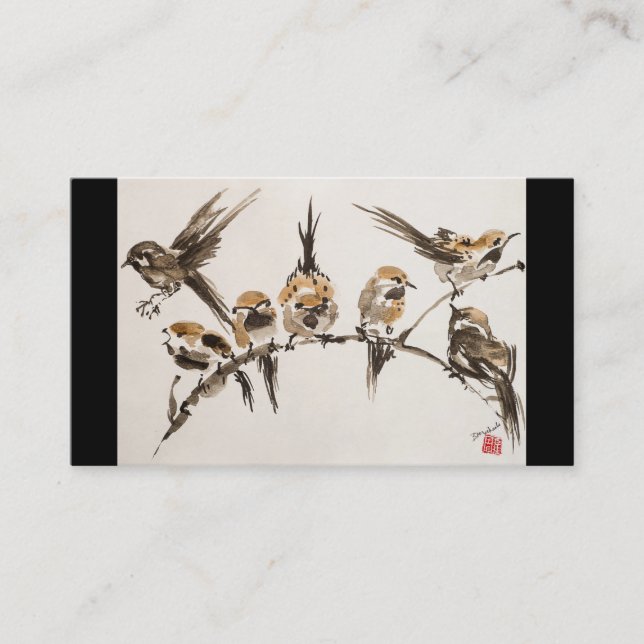 Aggravated Birds Business, 3.5" x 2.0", 100 pack Business Card (Front)