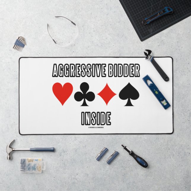 Aggressive Bidder Inside Four Card Suits Desk Mat (Workstation)