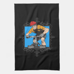 Aggressive Biking Kitchen Towel