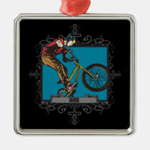 Aggressive BMX Metal Ornament