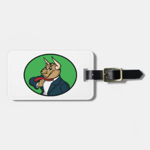 Aggressive Bull in Business Suit Luggage Tag