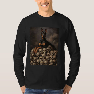 Aggressive Doberman Pinscher Dog Skeleton T-Shirt