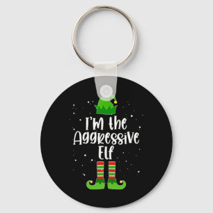 Aggressive Elf Matching Family Group Christmas Paj Keychain