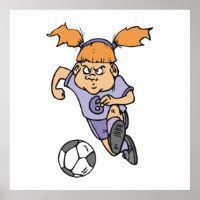 aggressive girl soccer player graphic