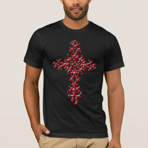Aggressive Gothic Cross - red T-Shirt
