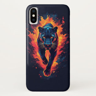 Aggressive Panther Artwork in Neon Colours Case-Mate iPhone Case