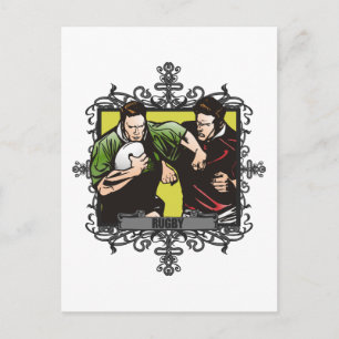 Aggressive Rugby Postcard