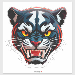 Aggressive Tiger Head Illustration