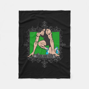 Aggressive Track and Field Fleece Blanket