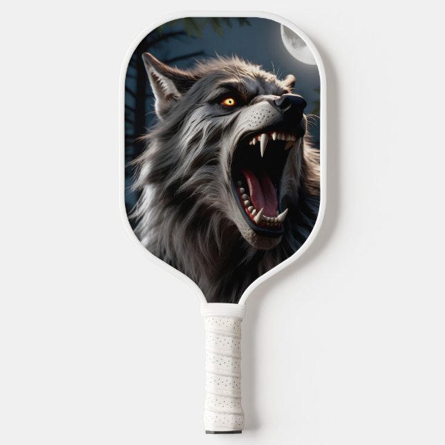 Aggressive Wolf Monster Pickleball Paddles (Front)