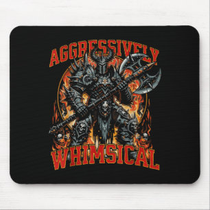 Aggressively Whimsical Dark Fantasy Warrior Battle Mouse Pad