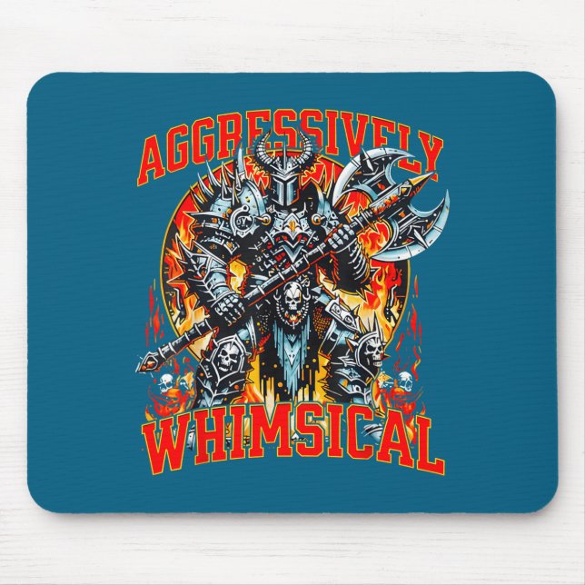 Aggressively Whimsical Dark Fantasy Warrior Battle Mouse Pad (Front)