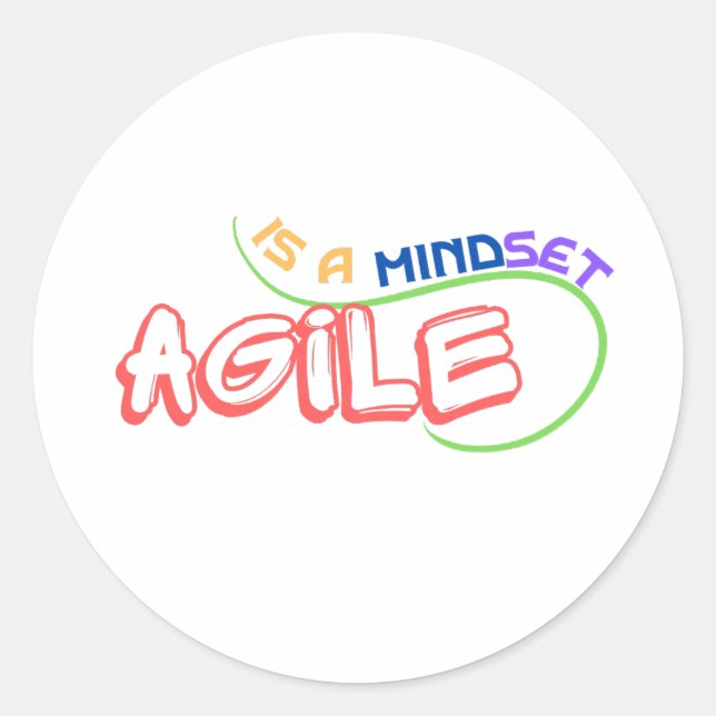 Agile is a mindset classic round sticker (Front)