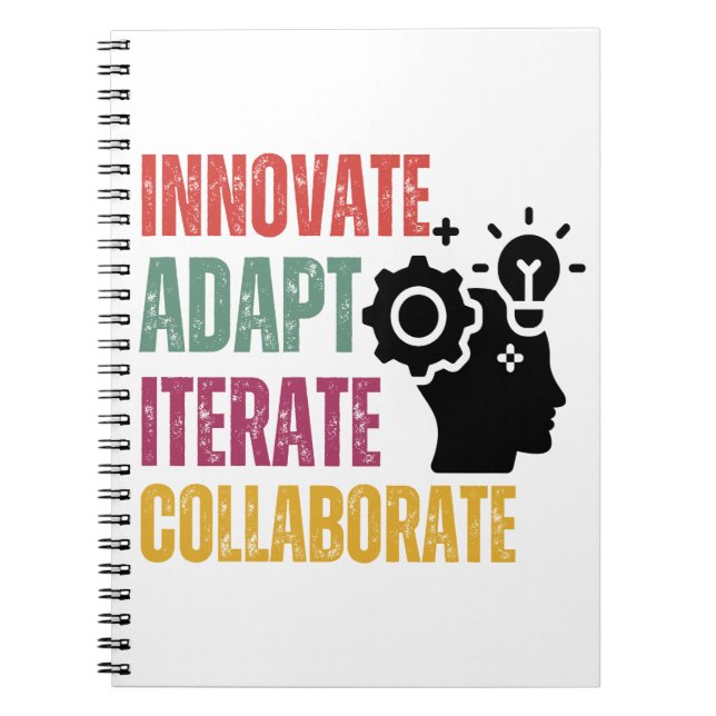 Agile Mindset Core Principles Positive Thinking Notebook (Front)
