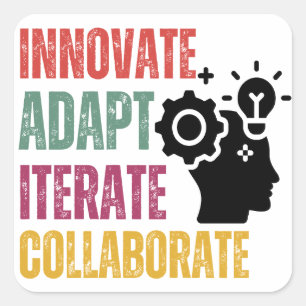Agile Mindset Core Principles Positive Thinking Square Sticker