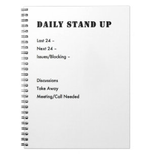 Agile Stand Up notes Notebook