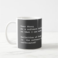 Agile user story coffee mug pour le développeur lo