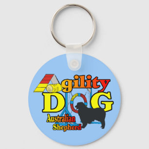 Agility Australian Shepherd Gifts Keychain