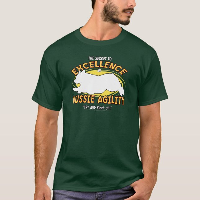 Agility Australian Shepherd Secret Dark TShirt (Front)