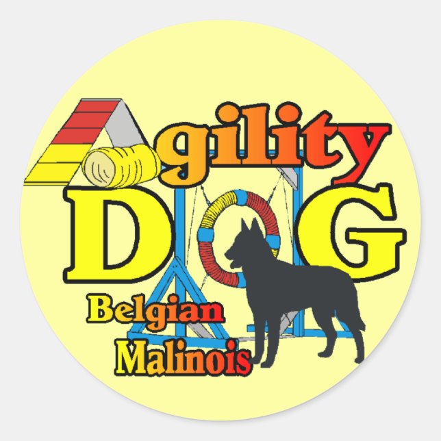 Agility Belgian Malinois Gifts Stickers (Front)