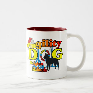 Agility Belgian Malinois Gifts Two-Tone Coffee Mug