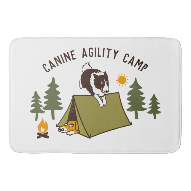 Agility Dog Cute Border Collie Camp Custom  Bath Mat (Front)