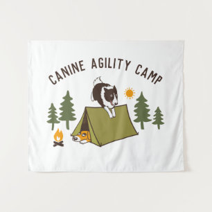 Agility Dog Cute Border Collie Camp Custom Tapestry