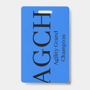 Agility Grand Champion Kennel Tag Badge