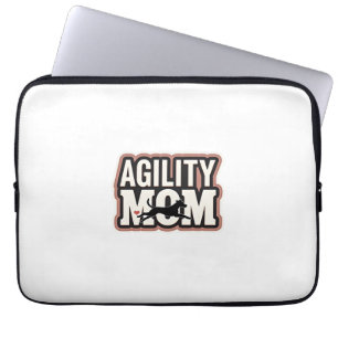 Agility Mom Vintage Dog Agility Silhouette Typogra Laptop Sleeve