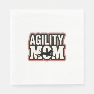 Agility Mom Vintage Dog Agility Silhouette Typogra Napkin