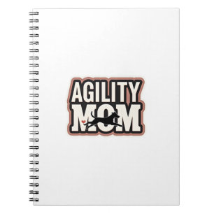 Agility Mom Vintage Dog Agility Silhouette Typogra Notebook