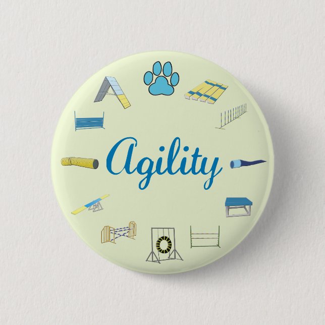 Agility Obstacles 2 Inch Round Button (Front)