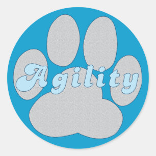 Agility Paw Classic Round Sticker