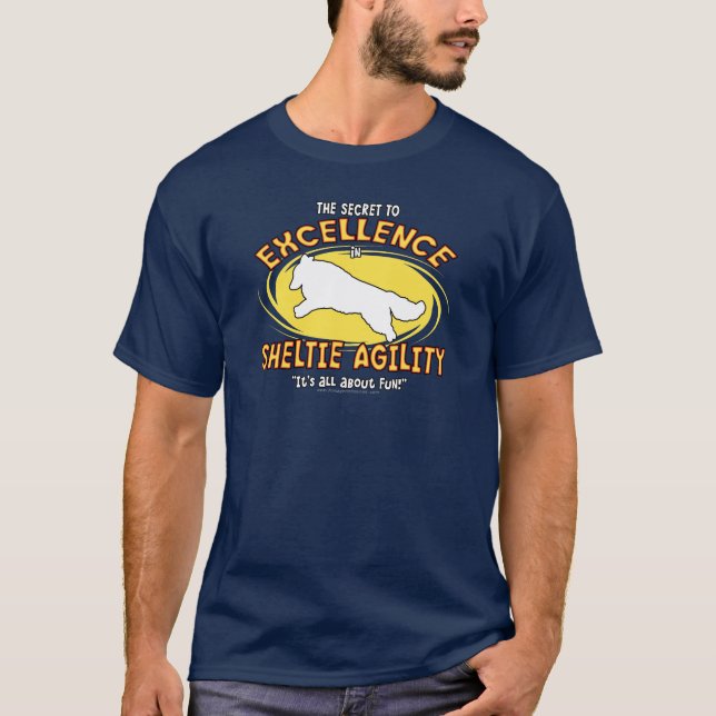 Agility Sheltie Secret Dark TShirt (Front)