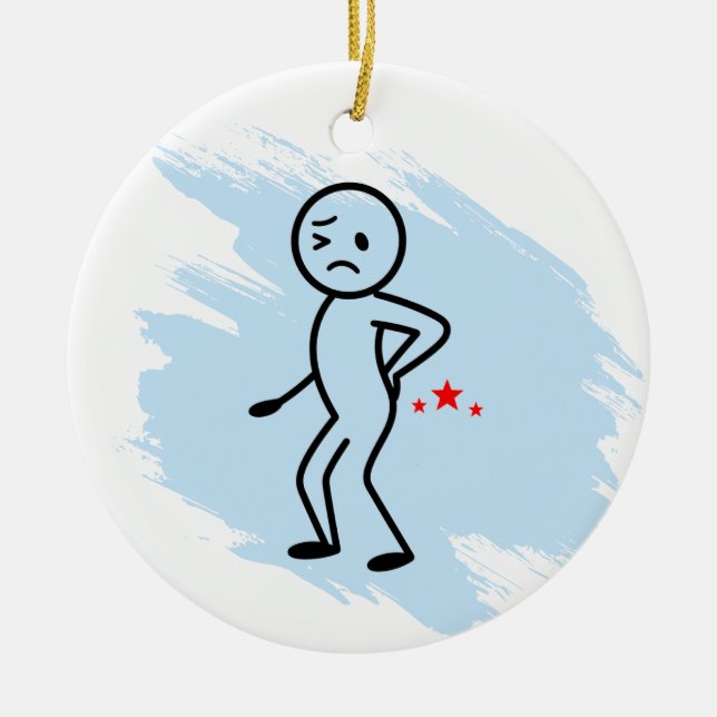 Aging Back Pain Humour Custom Condition Ornament (Front)