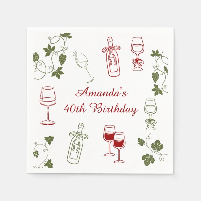  Aging Like Fine Wine Napkin (Front)